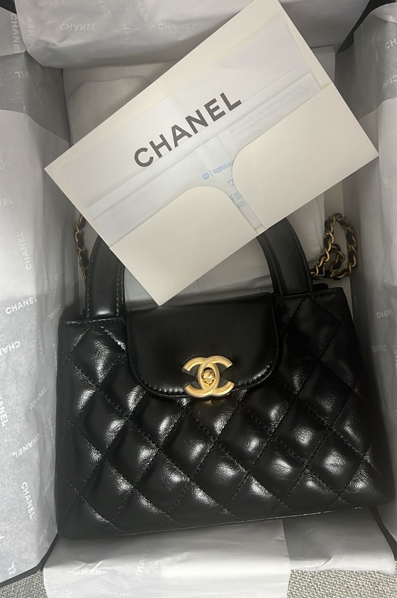 Chanel Kelly Shopping Bag Shiny Aged Calfskin & Gold Hardware (Mini)