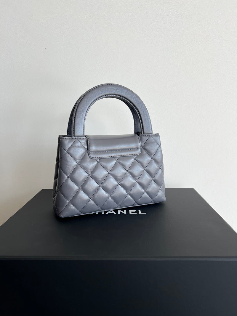 Chanel Kelly Shopping Bag Shiny Aged Calfskin & Gold Hardware Grey (Mini)