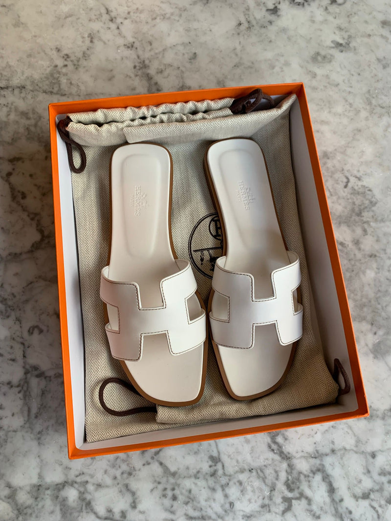 Hermès Oran Sandals (White)