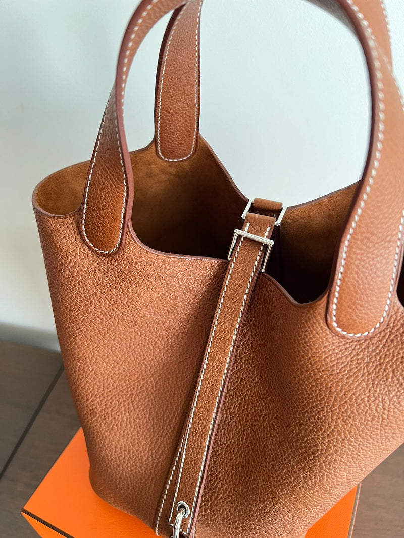 Hermès Picotin 18cm Fauve Barenia PHW