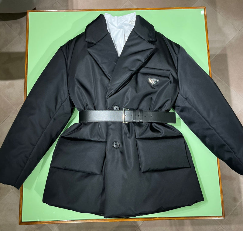 Prada Re-Nylon Belted Padded Puffer Jacket