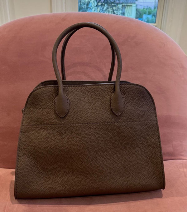 The Row Soft Margaux 12 Bag (Dark Olive)