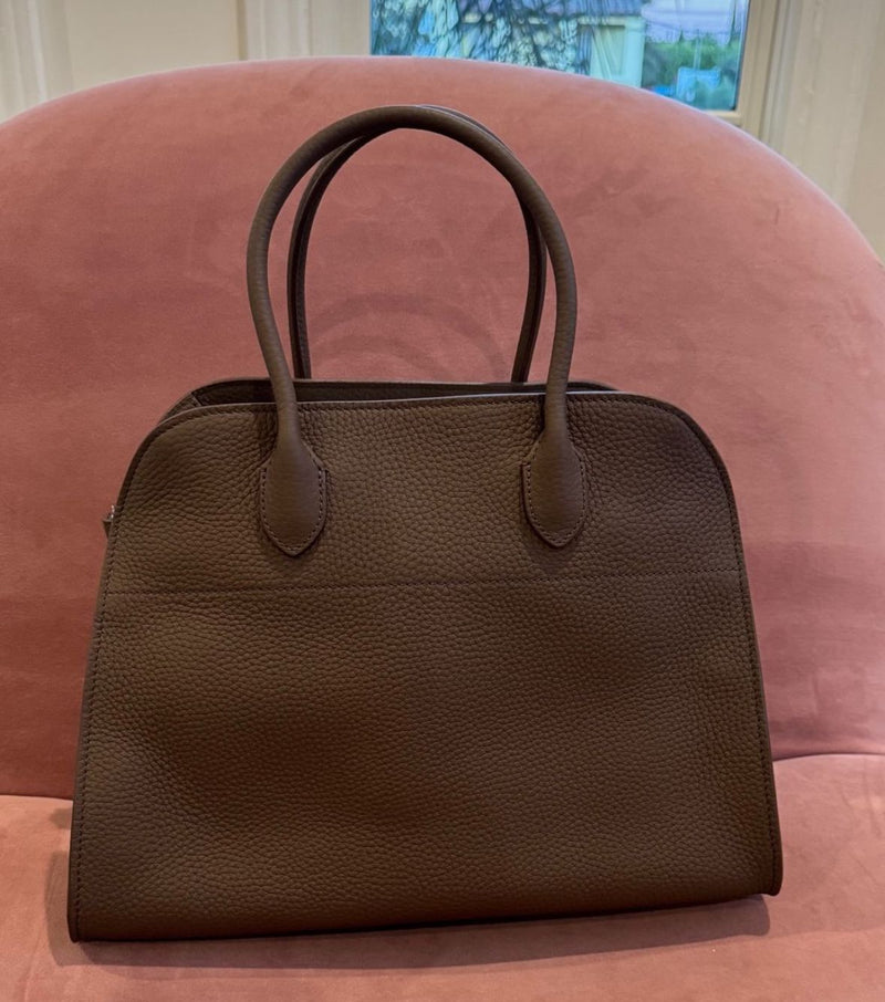 The Row Soft Margaux 12 Bag (Dark Olive)